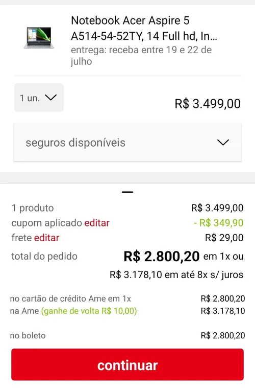 Imagem na descrição da promoção