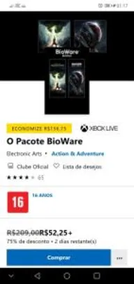 Pacote Bioware Mass Effect Andromeda + Dragon Age Inquisition por R$ 52