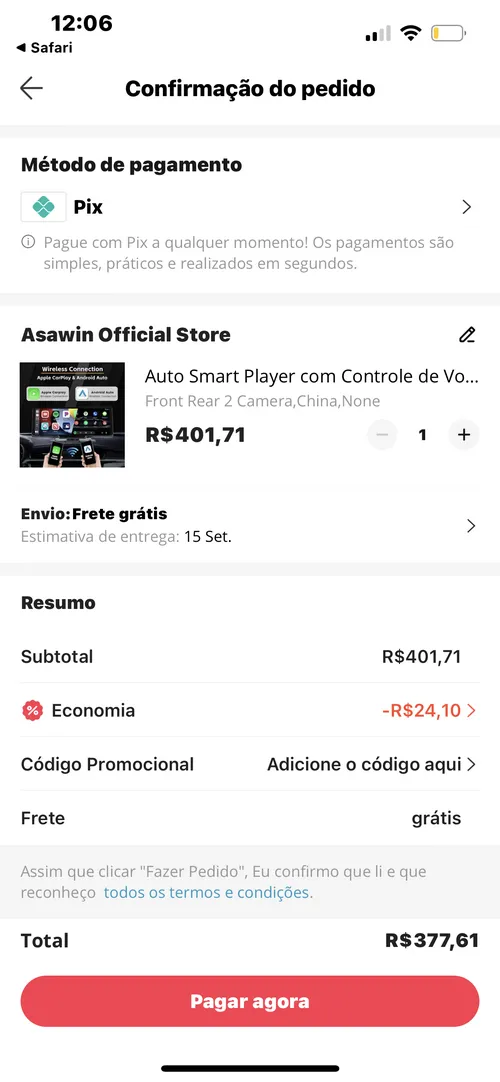 Imagem na descrição da promoção