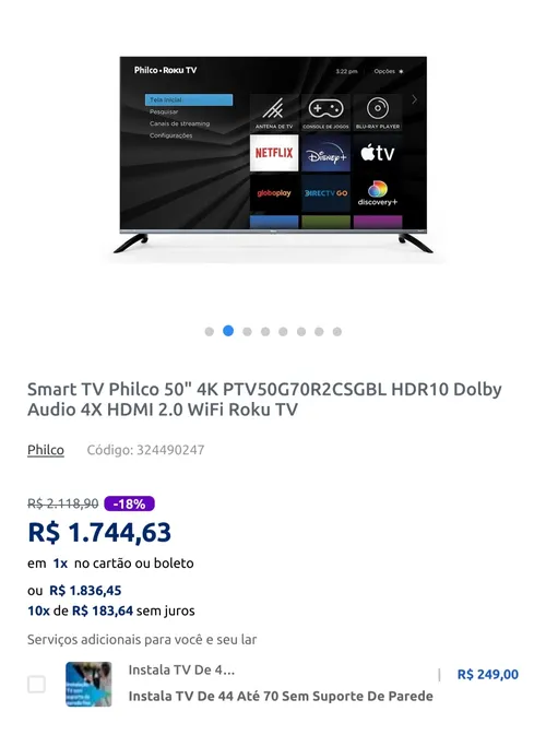 Imagem na descrição da promoção