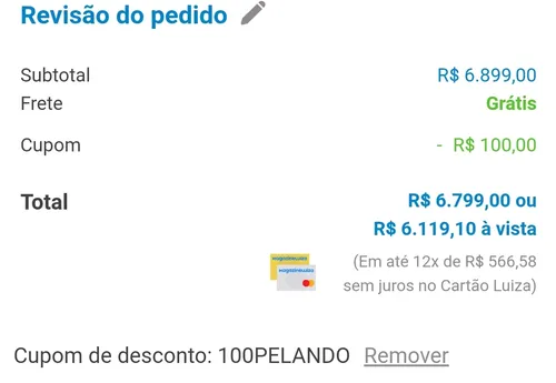 Imagem na descrição da promoção