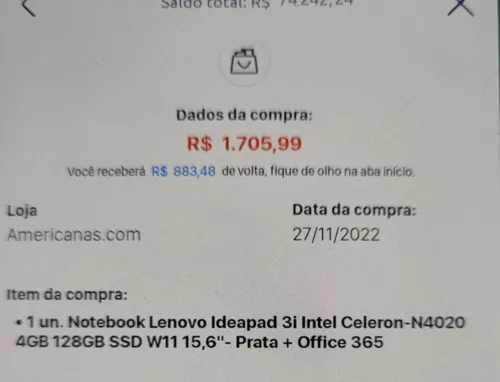 Imagem na descrição da promoção