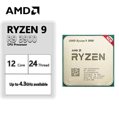 Processador AMD Ryzen 9 3900, 3,1 GHz, 12 Núcleos, 24 Thread, 7NM, L3 = 64M, Soquete AM4, Novo