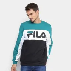 Moletom Fila Letter Colors Masculino - Verde e Preto