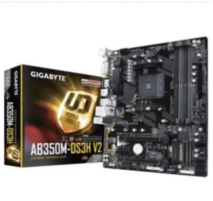 Placa-Mãe Gigabyte GA-AB350M-DS3H V2, AMD AM4, mATX, DDR4 | R$530