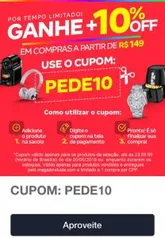 10% OFF em uma compra acima de R$149 na Magazine Luiza