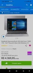 Notebook Samsung Book X50 Intel Core i7 8GB 1TB - 15,6” - R$4369