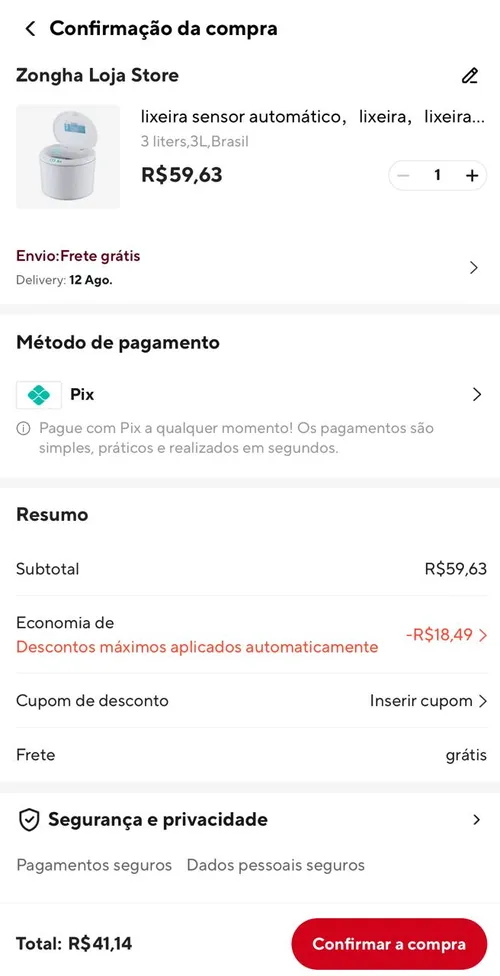 Imagem na descrição da promoção