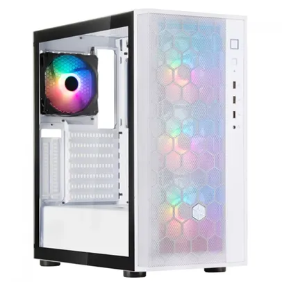 Gabinete Gamer Silverstone, Fara R1 PRO V2, Mid Tower, Vidro Temperado, White, ATX, Sem fonte, Com 4 Fans, SST-FAR1W-PRO-V2