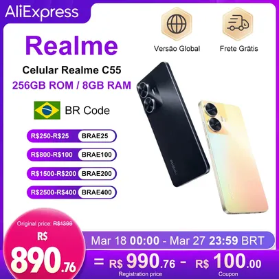 (DoBrasil)  Smartphone Realme C55 8GB+256GB