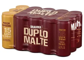 (APP + Magalupay + Cliente Ouro) Cerveja Brahma Duplo Malte Lager 310ml - 15 Unidades