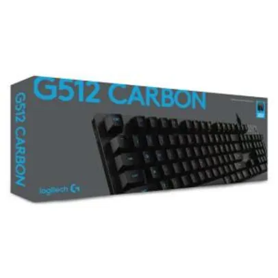 Teclado Mecânico RGB para Jogos Logitech G512 Carbon Tactile ABNT2 | R$ 522