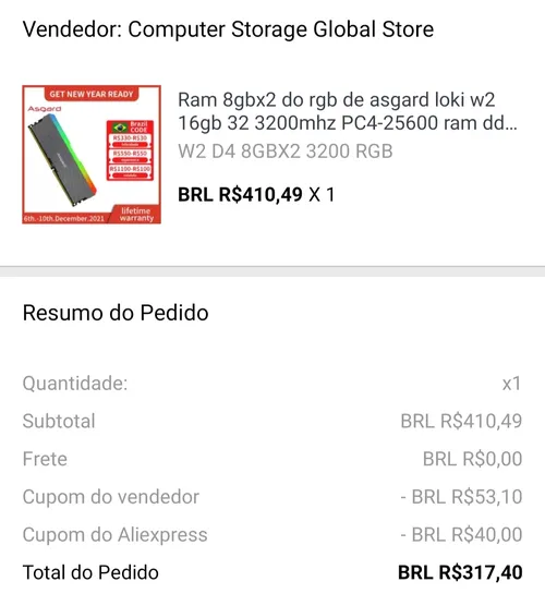 Imagem na descrição da promoção