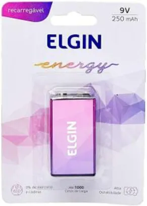 [PRIME] Bateria Elgin Recarregável 9V 250mah | R$24