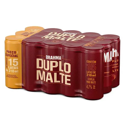 [Regional] Cerveja Brahma Duplo Malte Pilsen Lata 310ml 15 Unidades