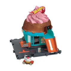 Hot Wheels City, Pista de Brinquedo Sorveteria com 1 Carrinho em Escala 1:64