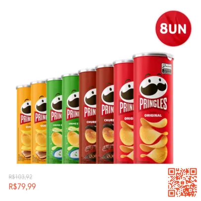 Kit 8 Pringles sabores sortidos 