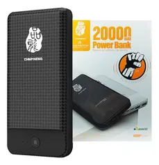 Carregador Portátil Power Bank Rapido 20000mah 2 Saídas Cor Preto