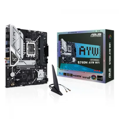 Placa Mãe Asus B760M-AYW WIFI, Chipset B760, Intel LGA 1700, mATX, DDR5, 90MB1FK0-M0EAY0