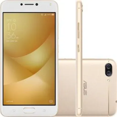 Smartphone Asus Zenfone 4 Max Dual Chip Android 7 Tela 5.5" Snapdragon 16GB 4G Wi-Fi Câmera Dual Traseira 13 + 5MP Frontal 8MP - Dourado. R$ 759,99