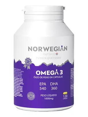 Ômega 3 Norwegian - Sem Sabor E Sem Odor 120 Cáp Top Therm