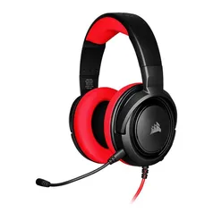 Headset Gamer Corsair HS35 Stereo Switch/PC/Mobile Preto/Vermelho Drivers 50mm, CA-9011198-NA