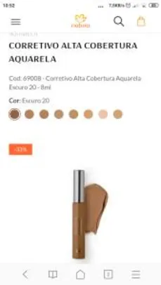 Corretivo Natura de alta cobertura - Várias Tonalidades - R$20