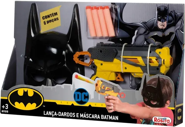 (Prime) Lançador Lança Dardos C/ Máscara Batman Baby Brink Multicor | R$27