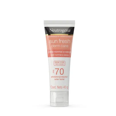 Protetor Solar Neutrogena Sun Fresh Derm Care Fps70 Pele Normal A Seca Sem Cor 40g