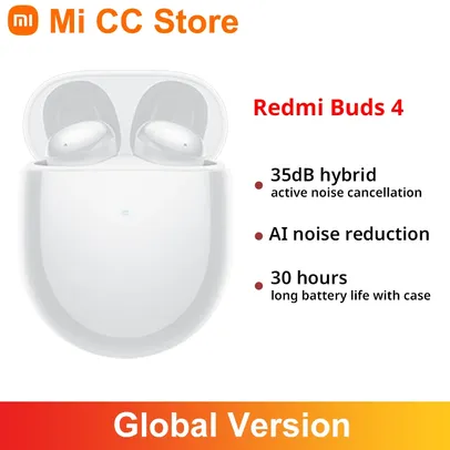 Fone de ouvido sem fio Xiaomi Redmi Buds 4 Versão Global TWS