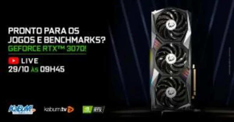 [PRÉ-VENDA] Placa de Vídeo Asus NVIDIA GeForce RTX 3070, 8GB, GDDR6 | R$4.890