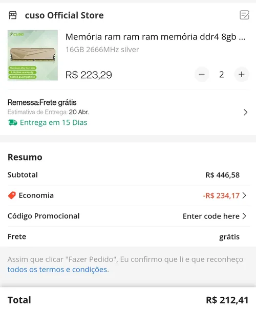 Imagem na descrição da promoção