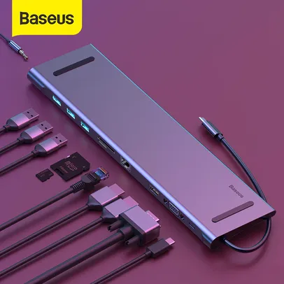 Baseus HUB 10 in 1 Tipo C Para USB 3.0 HDMI com RJ45 | R$296