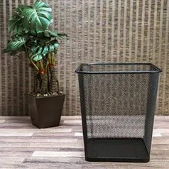 (PRIME) Lixeira Metal Quadrada Ordene Preto 16.5l | R$ 36