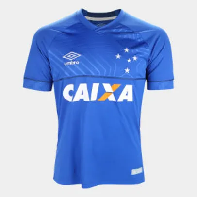 Camisa Cruzeiro I 18/19 s/n° C/ Patrocínio - Torcedor Umbro Masculina - Azul e Branco Por R$ 149,99