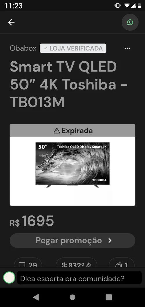 Imagen na descrição da promoção