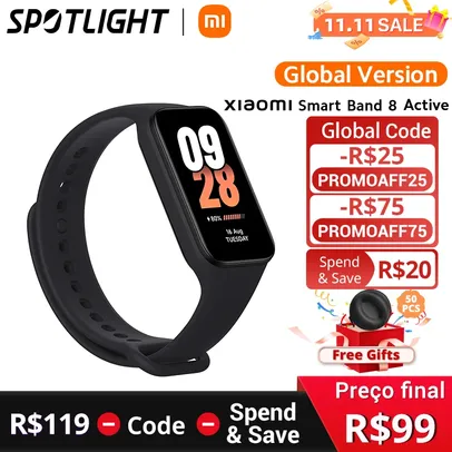 Smartband Xiaomi Smart Band 8 Active Versão global