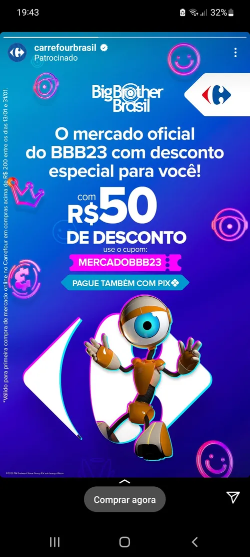 Imagem na descrição da promoção