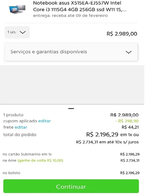 Imagem na descrição da promoção