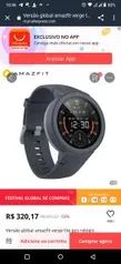 Smartwatch amazfit verge lite gps | R$320
