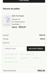 Até 70% OFF no site Rider com cupons cumulativos