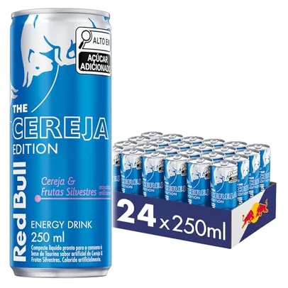 Pack de 24 Latas Energético Red Bull Energy Drink, Cereja e Frutas Silvestre, 250 ml