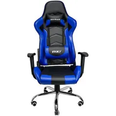 Cadeira Gamer MX7 Giratoria Preto e Azul Mymax | R$818