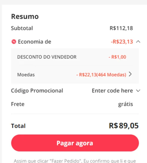 Imagem na descrição da promoção