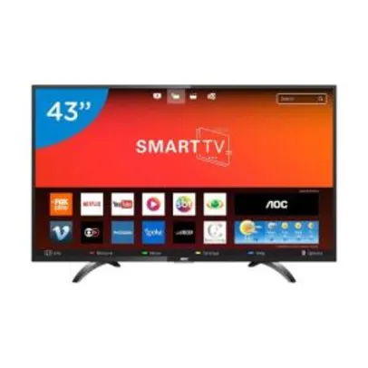 Smart TV LED 43" AOC LE43S5970S Full HD Wi-Fi 2 USB 3 HDMI | R$1.111