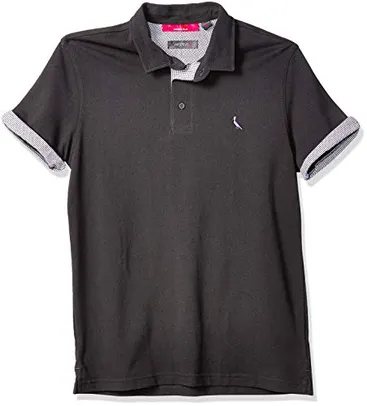 Polo Piquet Pala Interna Listrada, Reserva, Masculino, Preto, P