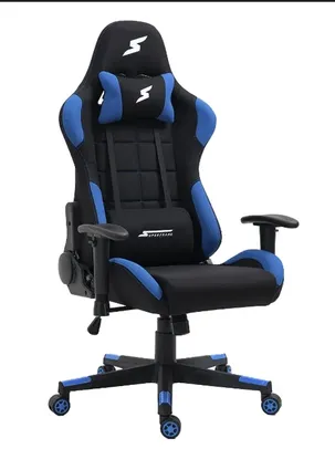 Cadeira Gamer SuperFrame Speed, Reclinável, Tecido, Preto e Azul