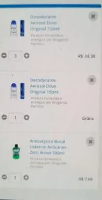 [Drogaria Pacheco] 4 Desodorantes Dove + 1 Listerine 500ml | R$ 41