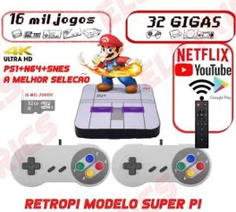 Video Game Retrô 16.000 Jogos + 32gb 2 Controles