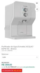 Purificador de água Esmaltec por compressão | R$389